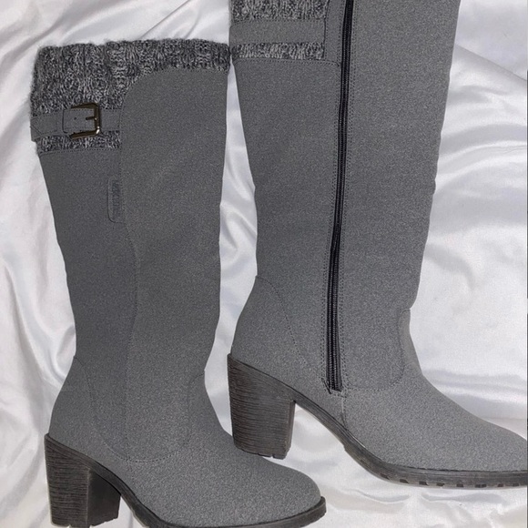 Muk Luks Gray Heeled Boots - Picture 1 of 3